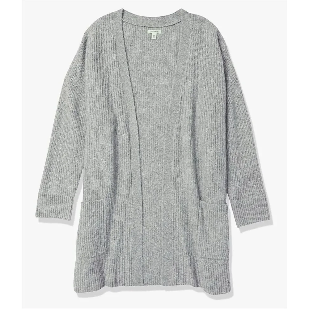 New Goodthreads Womens Cardigan Sweater XXL Gray Oversized Boucle Shaker Stitch - Picture 2 of 11